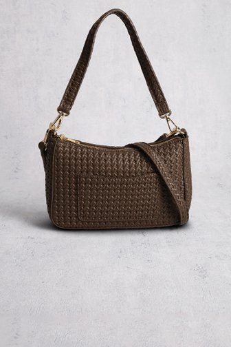 Voorkant van Bruine gevlochten schoudertas door Modeno voor Dames