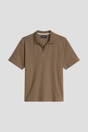 Productfoto 1 van Bruine katoenen polo door Marc O'Polo voor Heren