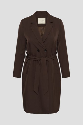 Productfoto 1 van Bruine lange blazerjas door Kaffe Curve voor Dames