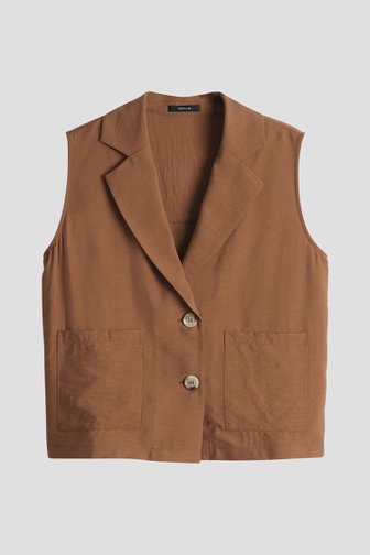 Bruine mouwloze blazer van Opus voor Dames