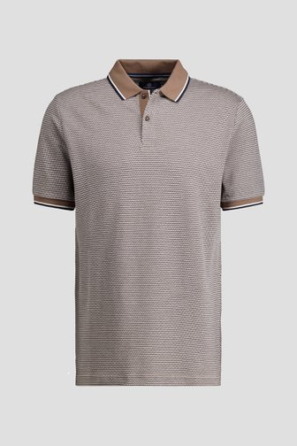 Voorkant van Bruine polo met blauw-wit motief door Dansaert Blue voor Heren