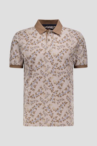Voorkant van Bruine polo met print  door Dansaert Blue voor Heren