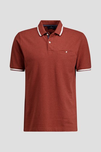 Voorkant van Bruine polo met witte en blauwe details door Dansaert Blue voor Heren
