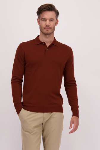 Voorkant van Bruine wollen trui met kraagje door Upper East voor Heren