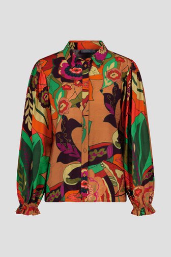 Camel blouse met kleurrijke print van Geisha voor Dames