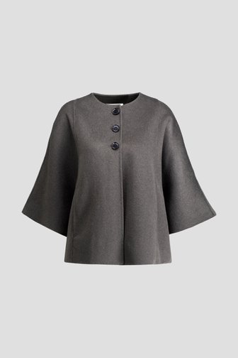Le dos de Cape en laine gris foncé de D'Auvry Studio pour Femmes