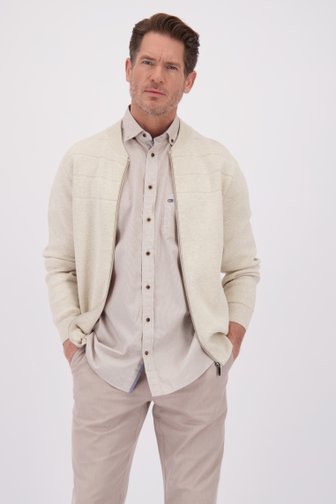 Le devant de Cardigan beige à fermeture éclair de Dansaert Blue pour Hommes