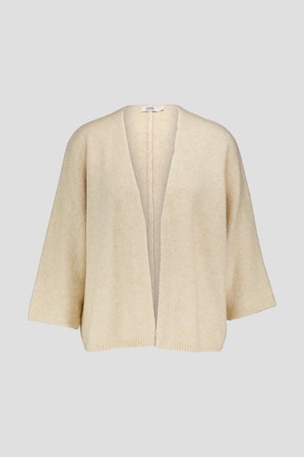 Le devant de Cardigan beige à manches trois-quarts de Libelle pour Femmes