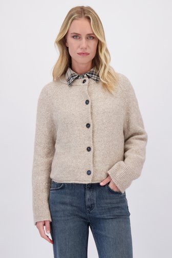 Le devant de Cardigan beige chiné de Marc O'Polo pour Femmes