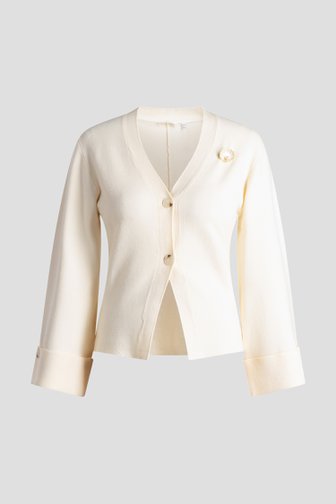 Photo produit 1 de Cardigan beige clair avec broche de Yest Curve pour Femmes