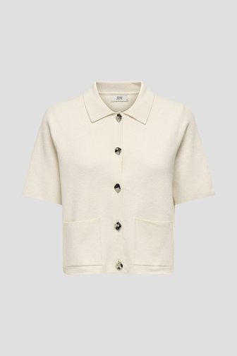 Le devant de Cardigan beige en maille à manches courtes de JDY pour Femmes