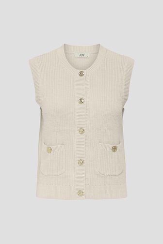 Cardigan Sans Manches Femme - Gilet Tricoté Torsadé Avec 5 Boutons - Style Décontracté Et élégant