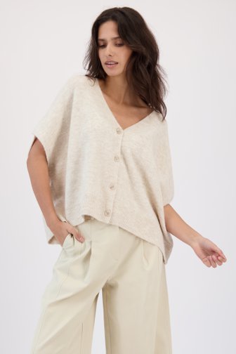 Le devant de Cardigan beige surdimensionné de Louise pour Femmes