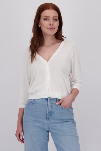 Cardigan blanc à col en V de Libelle pour Femmes
