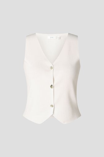 Photo produit 1 de Cardigan blanc sans manches de Yest Curve pour Femmes