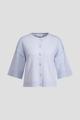 Le devant de Cardigan bleu clair à manches 3/4 de Libelle pour Femmes