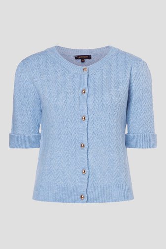 Cardigan bleu clair à manches mi-longues de More & More pour Femmes