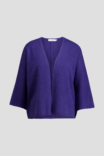 Le devant de Cardigan bleu doux avec laine de Libelle pour Femmes