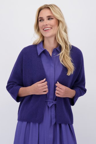 Le devant de Cardigan bleu doux avec laine de Libelle pour Femmes