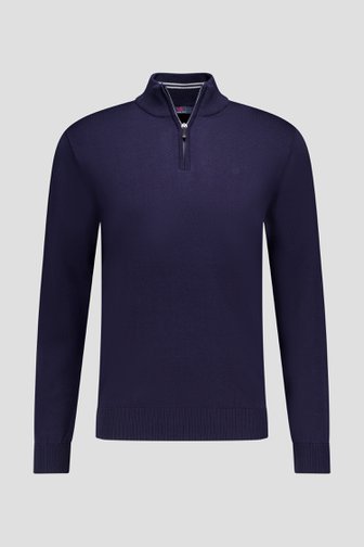 Cardigan bleu foncé à fermeture éclair