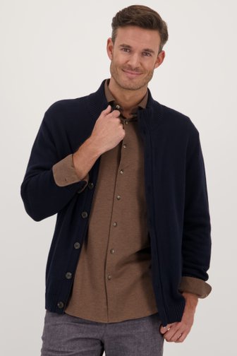 Cardigan bleu foncé avec boutons	 de Upper East pour Hommes