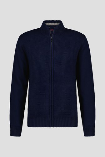 Cardigan bleu foncé avec fermeture éclair de Dansaert Blue pour Hommes