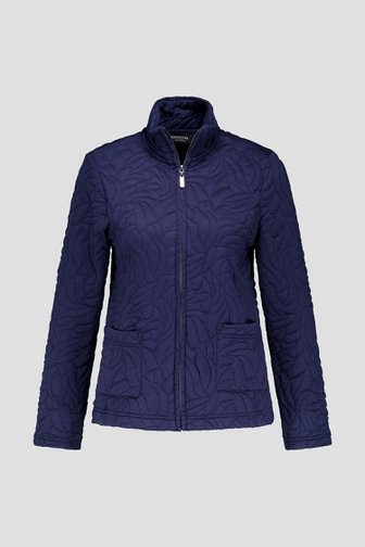 Cardigan bleu foncé avec motif brodé  de Signature pour Femmes