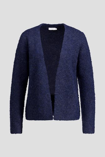 Le devant de Cardigan bleu foncé chiné de Liberty Island pour Femmes