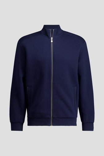 Le devant de Cardigan bleu marine avec fermeture éclair de Ravøtt pour Hommes