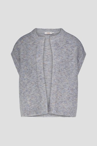 Le devant de Cardigan bleu sans manches de Libelle pour Femmes