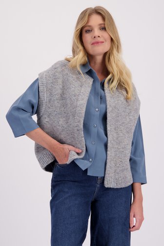 Le devant de Cardigan bleu sans manches de Libelle pour Femmes