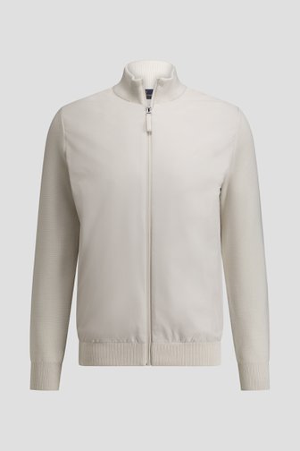 Le devant de Cardigan de golf beige clair avec fermeture zippée de Dansaert Golf Club pour Hommes