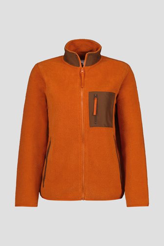 Cardigan doux en polaire orange de Liberty Island pour Femmes