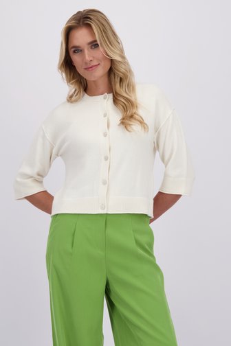 Le devant de Cardigan écru à manches trois-quarts de Libelle pour Femmes