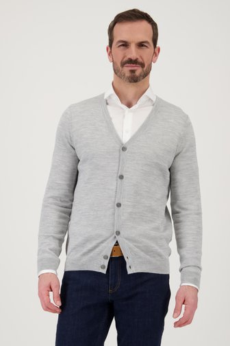 Cardigan fin tricoté gris clair de Dansaert Black pour Hommes