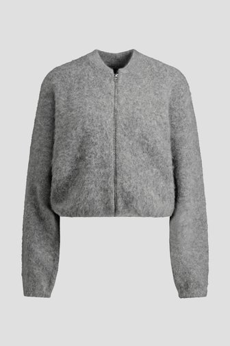 Le devant de Cardigan gris avec fermeture éclair de AC by Annelien Coorevits pour Femmes