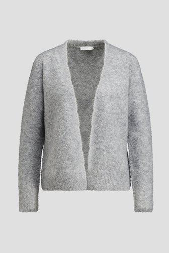 Le devant de Cardigan gris clair chiné de Liberty Island pour Femmes