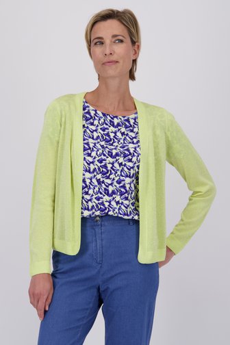 Cardigan jaune avec lurex de Claude Arielle pour Femmes