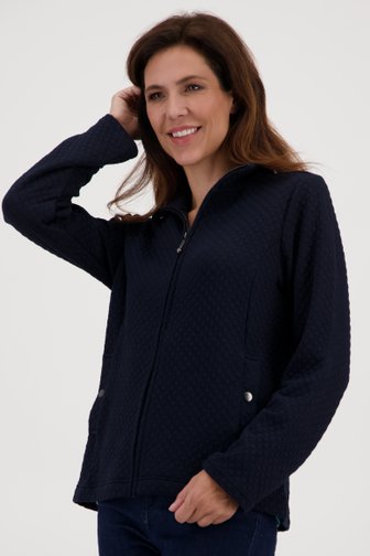 Cardigan marine avec fermeture éclair, female, Marque: Signature