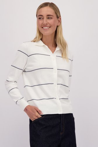 Voorkant van Cardigan met kraag en strepen door Liberty Island voor Dames