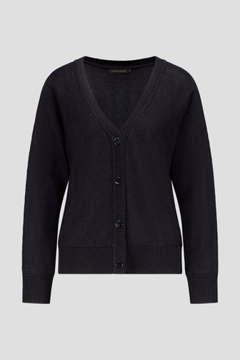 Le devant de Cardigan noir à paillettes de Claude Arielle pour Femmes