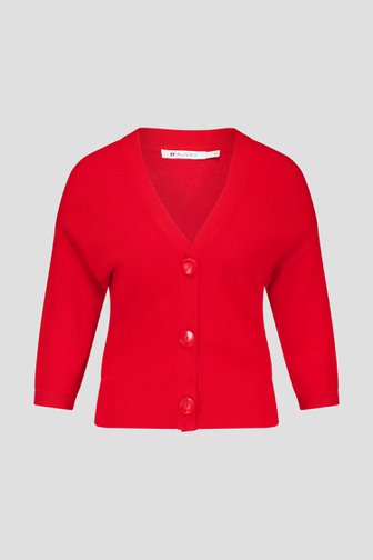 Cardigan rouge à manches courtes de D'Auvry pour Femmes