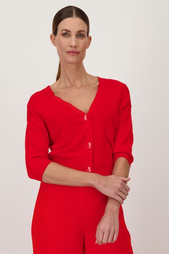 Cardigan rouge à manches courtes de D'Auvry pour Femmes