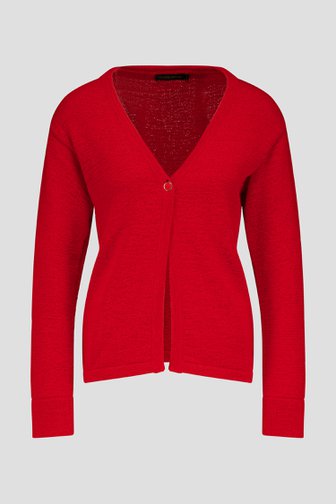 Cardigan rouge finement tricoté de Claude Arielle pour Femmes