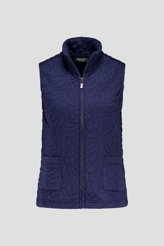 Cardigan sans manches en tissu gaufré écru de Signature pour Femmes