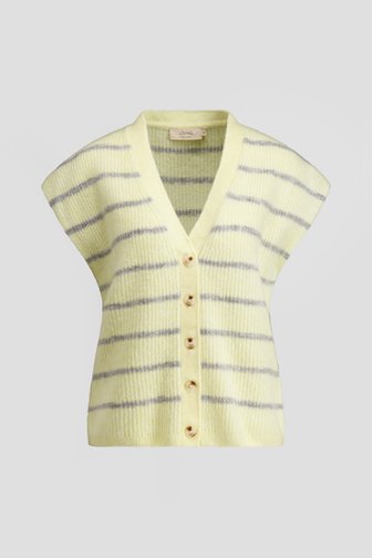 Photo supplémentaire 5 de Cardigan sans manches jaune à rayures grises de LŌVING pour Femmes