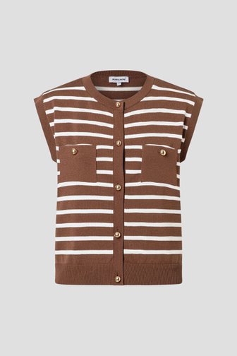 Cardigan sans manches marron