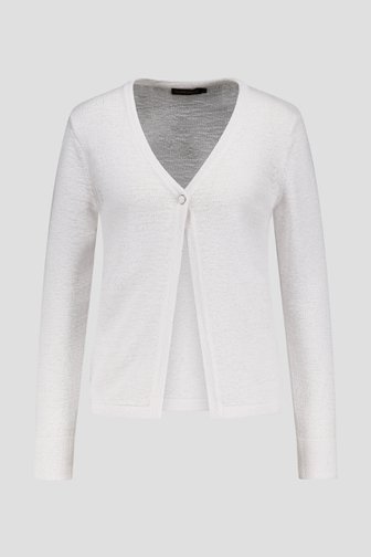 Cardigan tricot blanc avec un seul bouton de Claude Arielle pour Femmes
