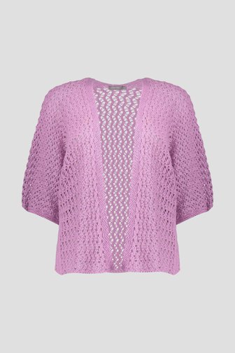 Cardigan tricot violet de Geisha pour Femmes
