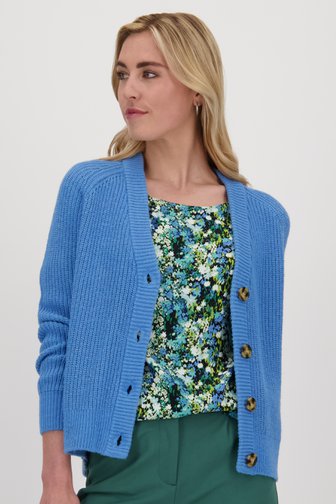 Cardigan tricoté bleu, female, Marque: Libelle